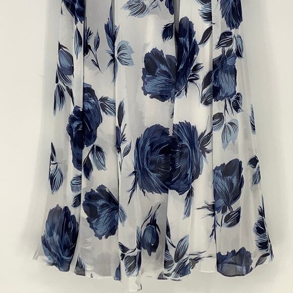 NEW! After Six Size 0 Off-Shoulder Lux Chiffon Indigo Rose Dress $263 msrp J1-3 - Picture 8 of 10